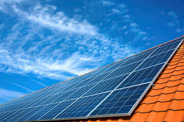 Obraz premium Generative ai on theme of solar cell panels in a photovoltaic power plant, eco renewable power