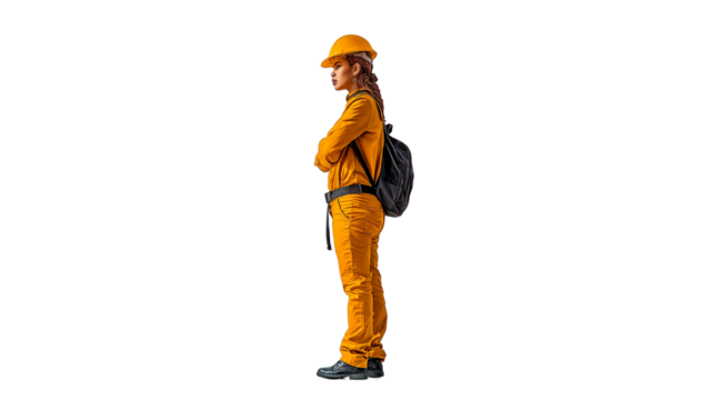 PNG, woman in work uniform isolated on white background