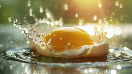 World Egg Day. a broken egg. chicken egg