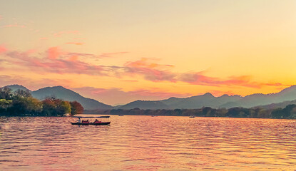Sunset of Hangzhou River 
Hangzhou china 