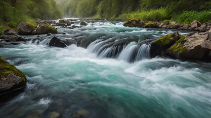waterfall in the mountains