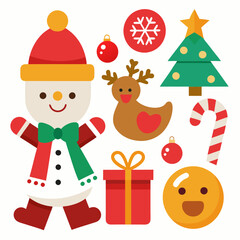 christmas design elements vector art illustration