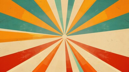 A retro sunburst pattern with bold, contrasting colors