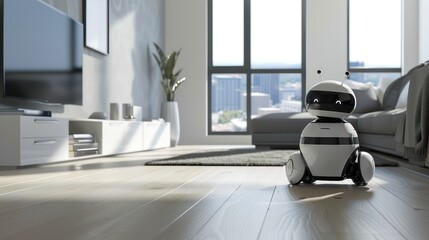 AI robot performing tasks in a smart home environment
