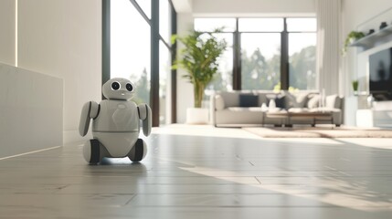AI robot performing tasks in a smart home environment