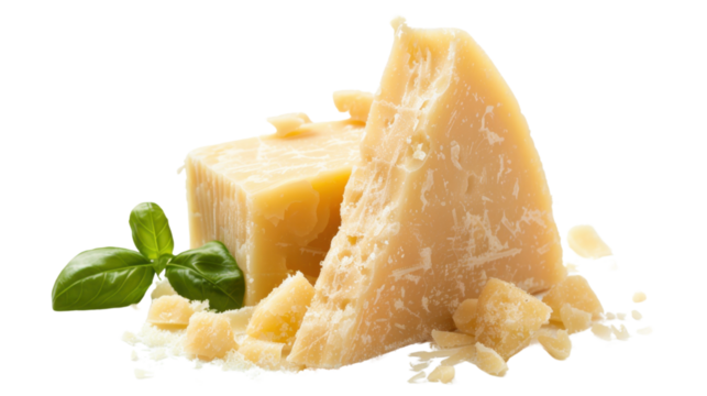 Parmesan cheese on transparent background