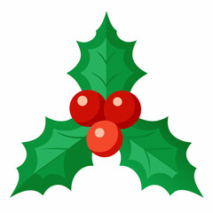 christmas holly berry vector art illustration