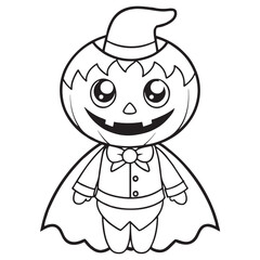 Halloween Coloring Pages for kids, Halloween Vector