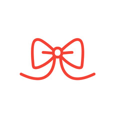 hand drawn red bow ribbon