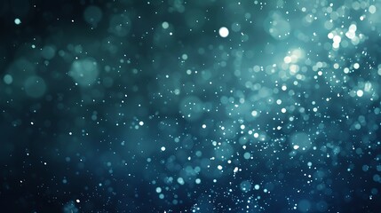 Beautiful abstract bokeh background with soft blue, teal and white lights.