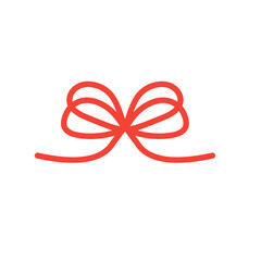 hand drawn red bow ribbon