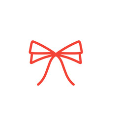 hand drawn red bow ribbon