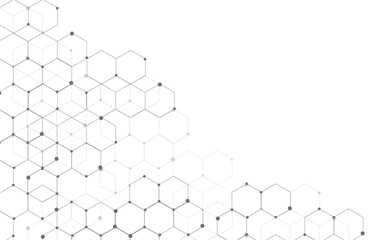 Fototapeta premium Abstract hexagon polygonal background,Molecular structures