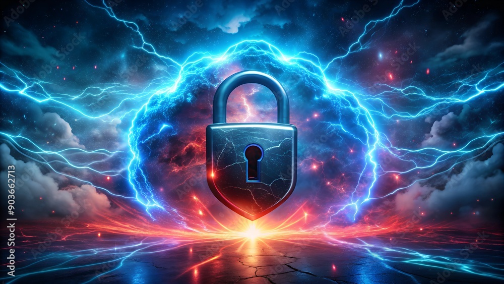 Poster cyber security and data protection concept – safeguarding against cyberattacks with database securit