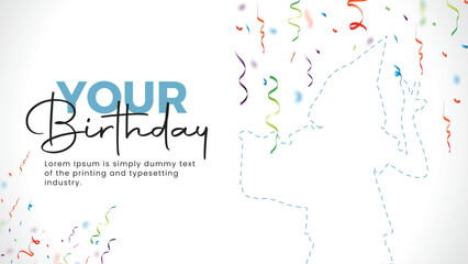 confetti background for birthday invitation and celebration in full vector art work 