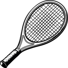 Tennis Racket Drawing Vector Illustration