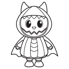 Halloween Coloring Pages for kids, Halloween Vector