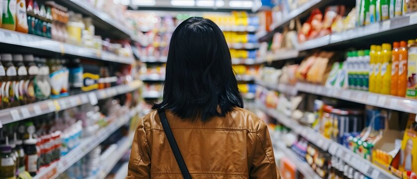 Rows of neatly organized shelves in a modern with a wide variety of consumer staple products highlighting the investment potential in the retail and consumer goods industry