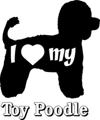 I love my Toy Poodle. Dog silhouette dog breeds logo dog monogram vector