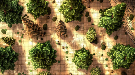 Christmas Battle Map - DnD, RPG Map for Dungeons and Dragons, Game Background, Top View, Winter