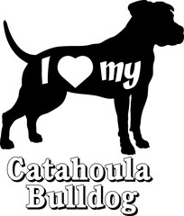 I love my Catahoula Bulldog. Dog silhouette dog breeds logo dog monogram vector