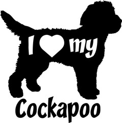 I love my Cockapoo Dog silhouette dog breeds logo dog monogram vector