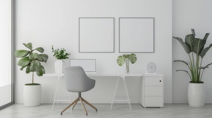 Workplace mental health awareness posters in an office setting