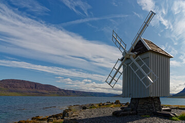 kleine Windm&uuml;hle auf Vigur, Westfjorde, Island