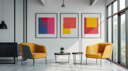 Workplace mental health awareness posters in an office setting