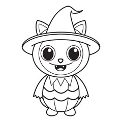 Halloween Coloring Pages for kids, Halloween Vector
