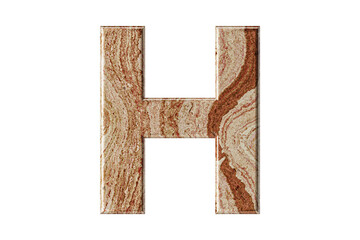 Letter sculpted from warm-toned marble, stands tall and elegant, a symbol of resilience and refinement. 3d illustration of iron alphabet isolated on white background, 3d render