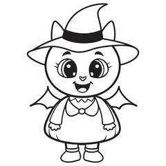 Halloween Coloring Pages for kids, Halloween Vector