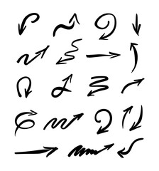 Vector set of hand drawn arrows, elements for presentation