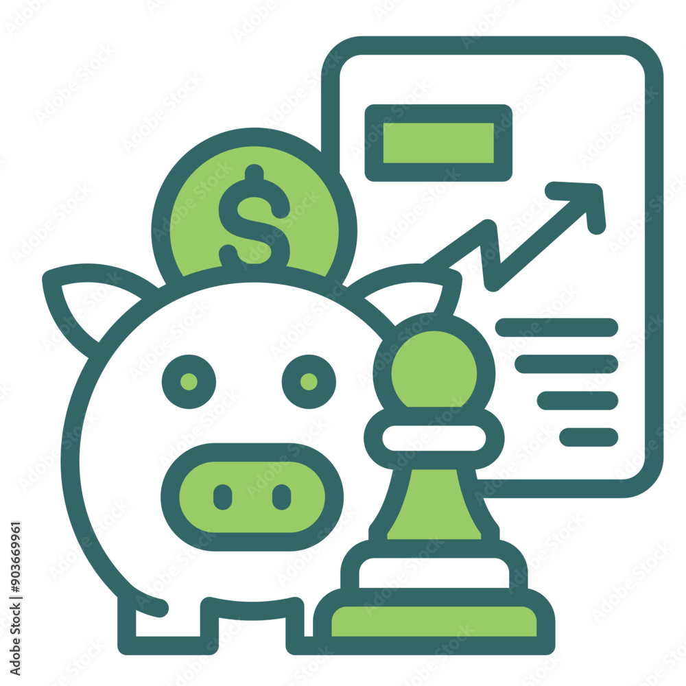 Wall mural savings plan icon