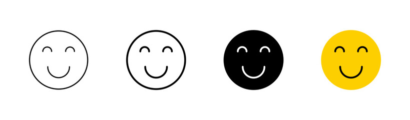Fototapeta premium smile icon set. smile emoticon icon. feedback
