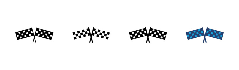 Racing flag icon set. race flag icon.Checkered racing flag icon