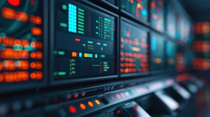 Obraz premium Modern logistics technology interface being used in a control room