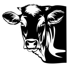 Cow | Dairy Farm | Calf | Cow Head | Domestic Animal | Cattle | Mother Cow | Animal Farm | Original Illustration | Vector and Clipart | Cutfile and Stencil