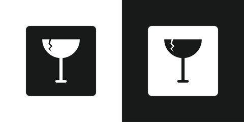 fragile icons set, handle with care logistics and delivery shipping labels. Fragile box. Just Print and Use, Vector