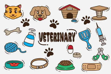 vet doodles good for background, wallpaper, element design, pattern design, etc