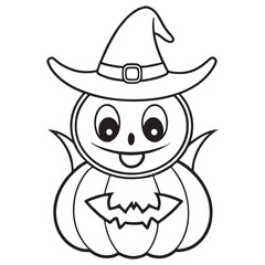 Halloween Coloring Pages for kids, Halloween Vector