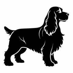 English Cocker Spaniel Black silhouette