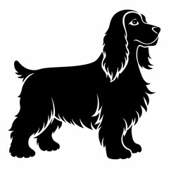 English Cocker Spaniel Black silhouette
