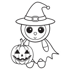 Halloween Coloring Pages for kids, Halloween Vector