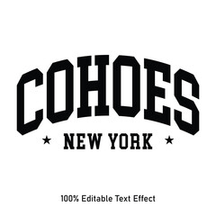 Cohoes text effect vector. Editable t-shirt design printable text effect vector