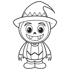 Halloween Coloring Pages for kids, Halloween Vector