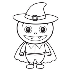 Halloween Coloring Pages for kids, Halloween Vector