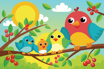 Brightly colored vector illustration depicting B.eps