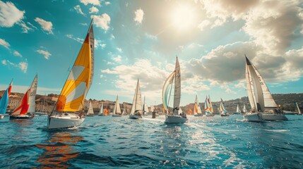 Sailing Regatta on a Sunny Day