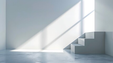 Obraz premium Minimalist Interior Design with Light Shadows and Geometric Decor